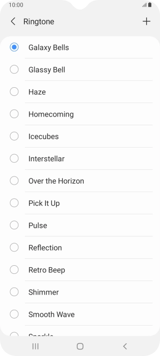 Press the add ring tone icon.