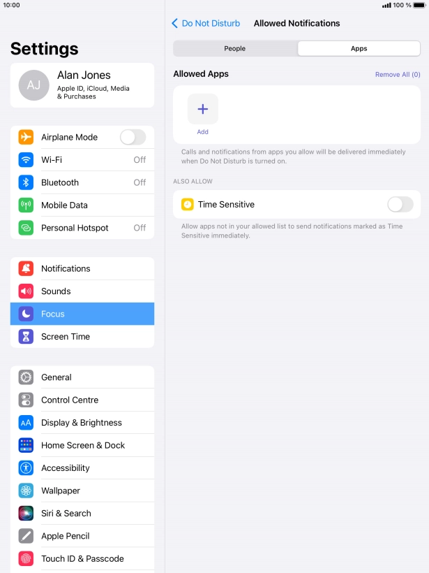 Press the indicator next to 