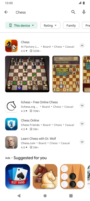 Press the required app.
