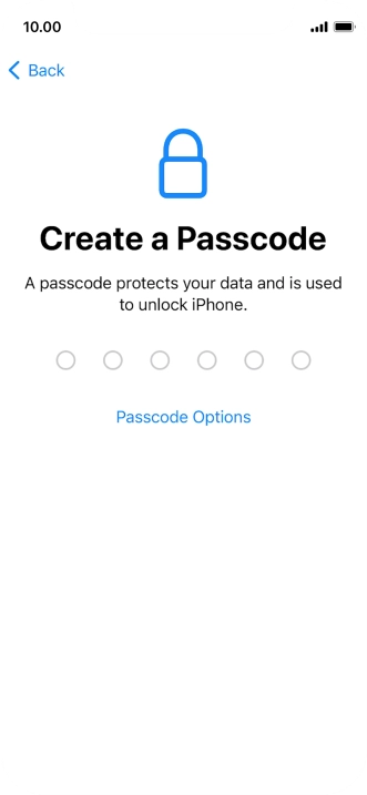 Press Passcode Options.