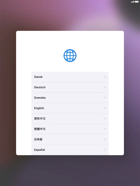 Press the required language.