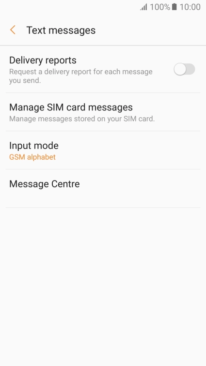 Press Message Centre.