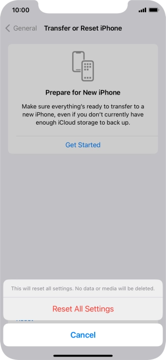 Press Reset All Settings.