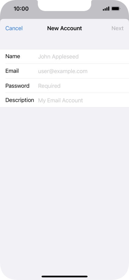 Press Name and key in the required sender name.