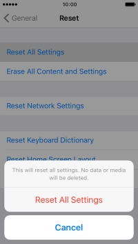 Press Reset All Settings.