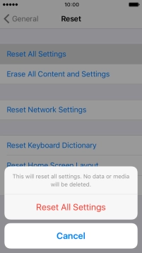 Press Reset All Settings.