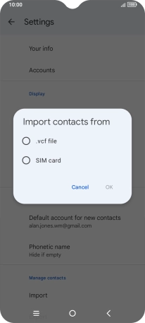 Press the name of the SIM. Press the name of the SIM.
