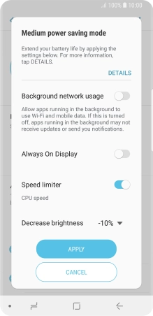 Press APPLY to turn on the function.
