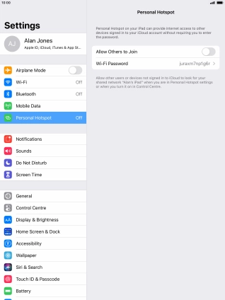 Press Wi-Fi Password and key in the required password. Press Wi-Fi Password and key in the required password.