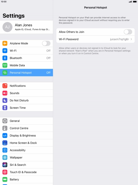 Press Wi-Fi Password and key in the required password. Press Wi-Fi Password and key in the required password.