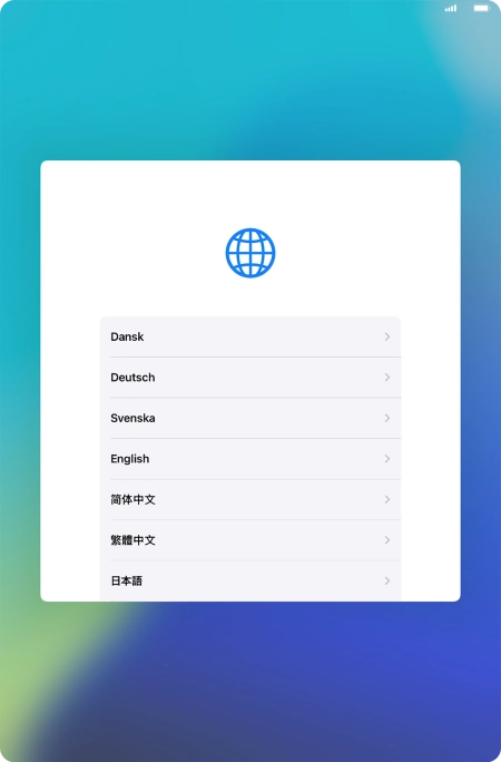 Press the required language.