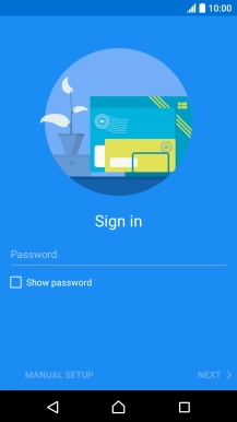Press Password and key in the password for your email account.
