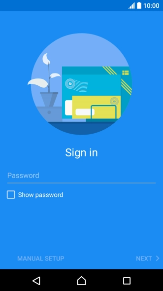 Press Password and key in the password for your email account.