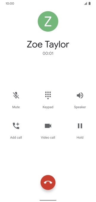 Press the end call icon.