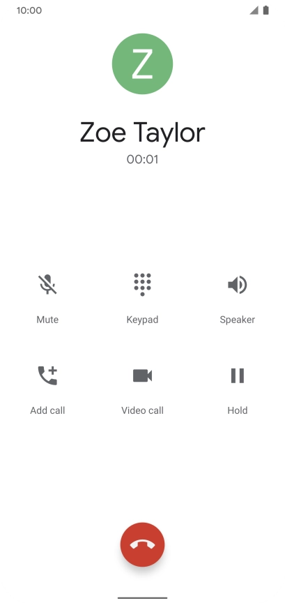 Press the end call icon.