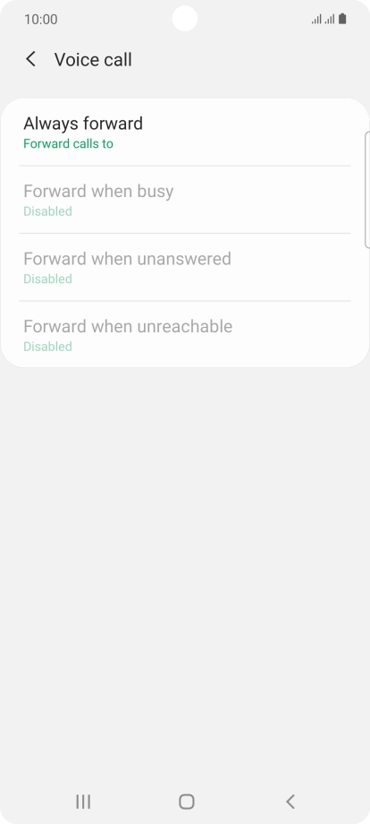 Press the required divert type.