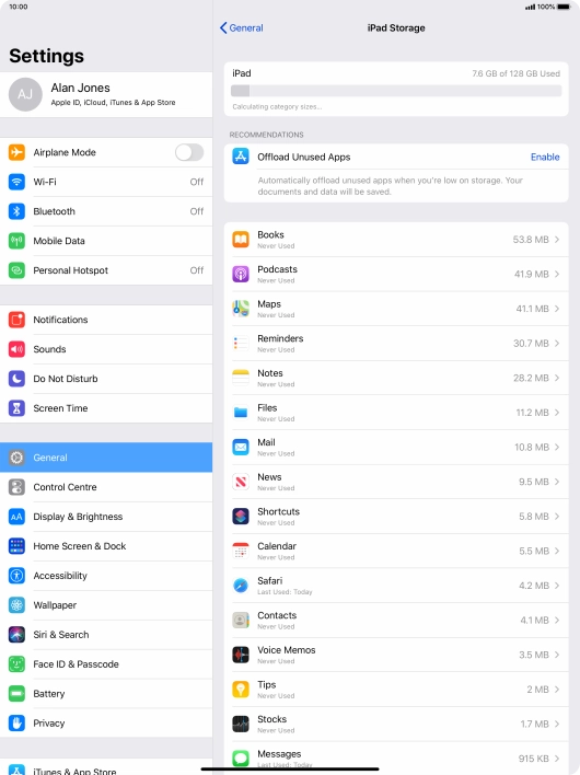 Press the required app.