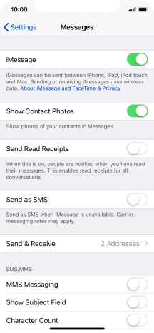 Press the indicator next to 