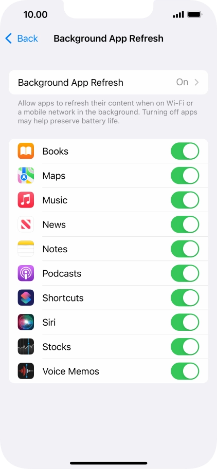 Press Background App Refresh.