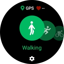 Drag your finger right or left to select the required activity.