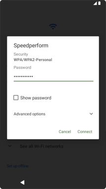 Key in the password for the Wi-Fi network and press Connect.