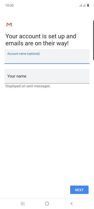 Press Your name and key in the required sender name.