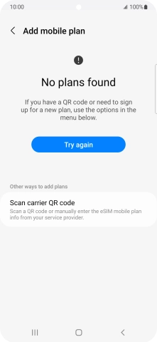 Press Scan carrier QR code.