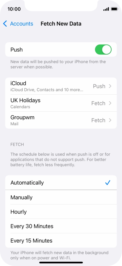 Press the indicator next to 