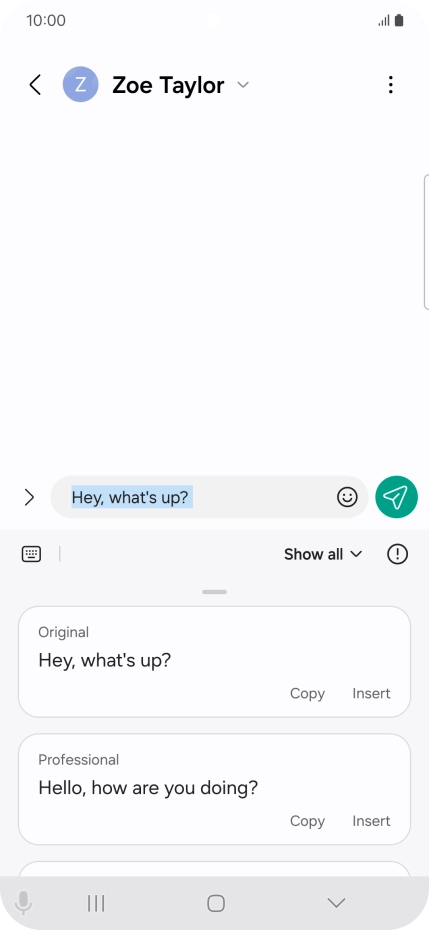 Press the drop down list.