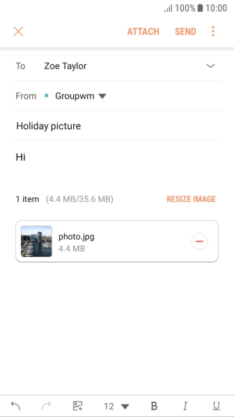 Press SEND when you've finished your email message.