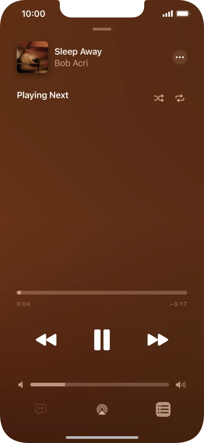 Press the shuffle icon to turn the function on or off.