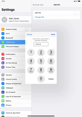 Key in your PIN and press Done.
