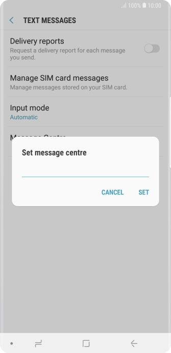 Key in +61415011501 and press SET.