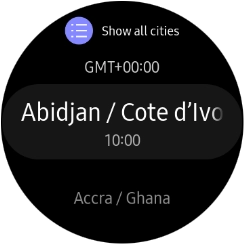 Press the required time zone. Press the required time zone.