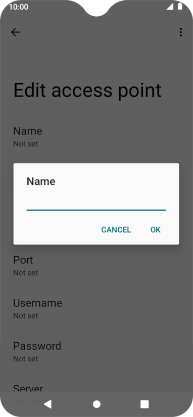 Key in Vodafone Internet and press OK.