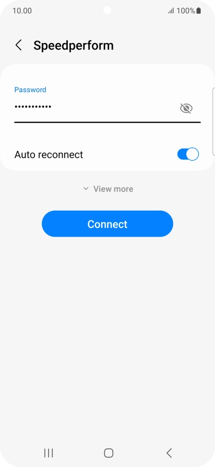 Key in the password for the Wi-Fi network and press Connect.