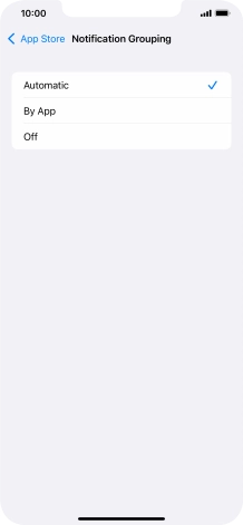 Press the required setting.