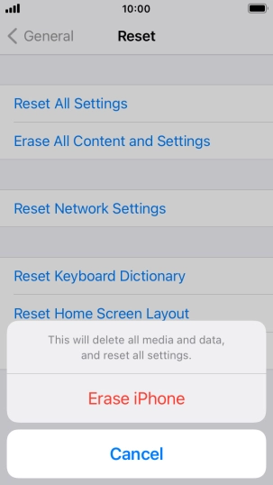 Press Erase iPhone.