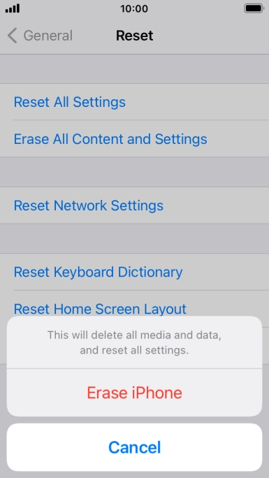 Press Erase iPhone.