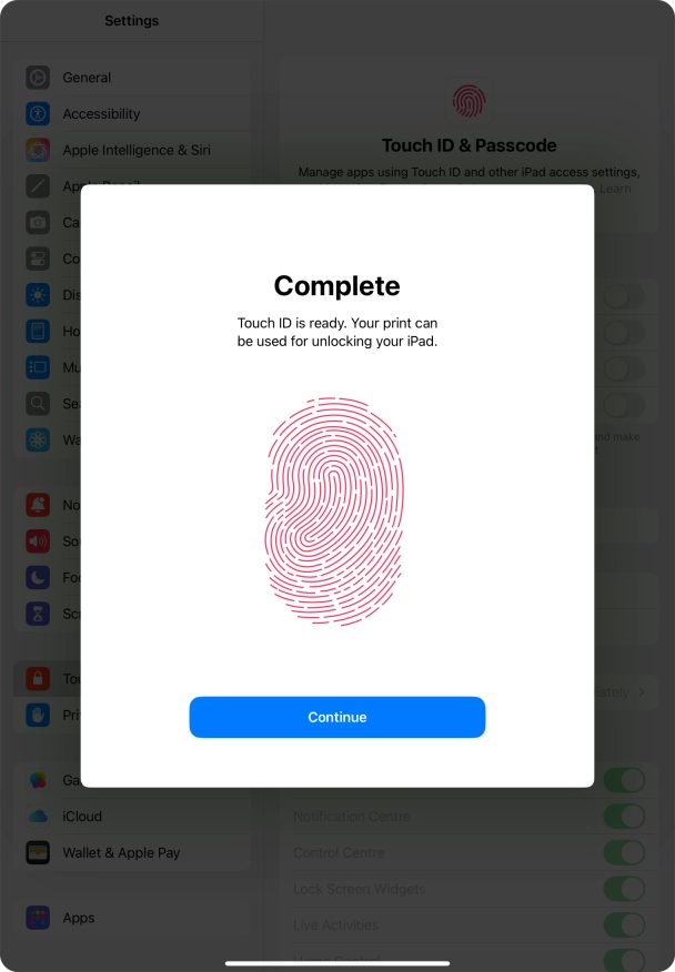 Press Continue. If you haven't previously selected a lock code, key in a code of your own choice twice. Press Continue. If you haven't previously selected a lock code, key in a code of your own choice twice.