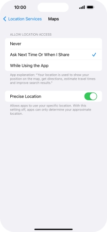 Press the required setting to turn the function on or off.