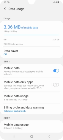 The total data usage is displayed.