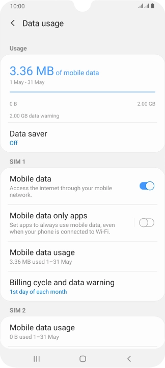 The total data usage is displayed.