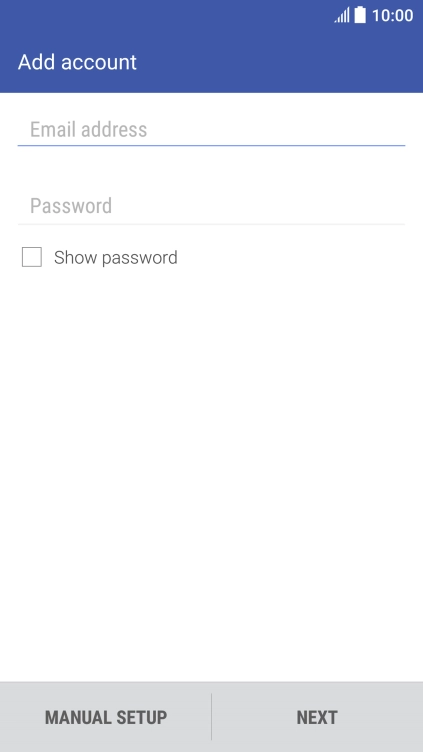 Press Email address and key in your email address.