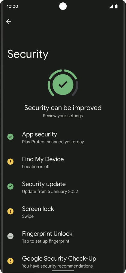 Press Fingerprint Unlock.