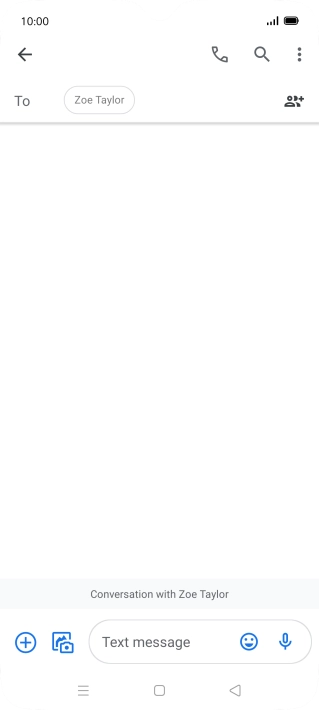 Press the text input field and write the text for your text message.
