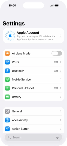 Press Apple Account.