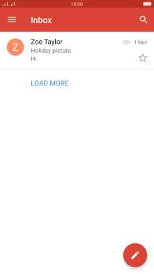 Slide your finger right starting from the left side of the screen.