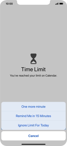 Press the required setting.