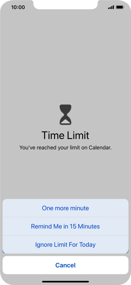 Press the required setting.